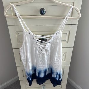 White and blue tank. Size M